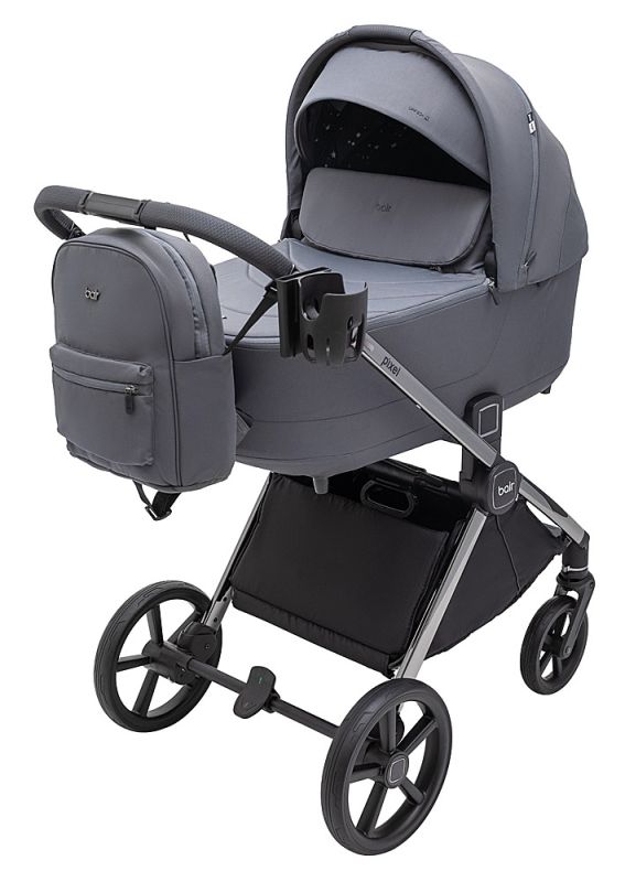 Коляска 2 в 1 Bair Pixel Chrome PC-02 graphite grey