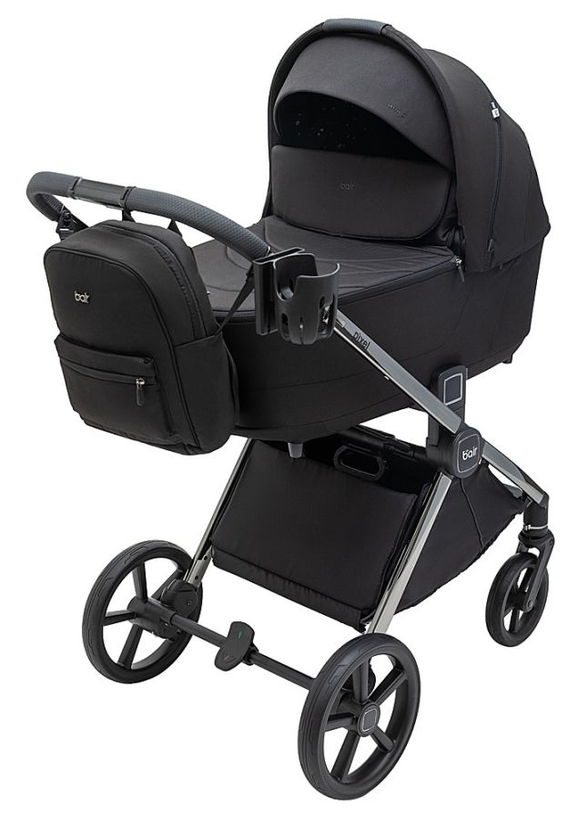 Коляска 2 в 1 Bair Pixel Chrome PC-01 black rock