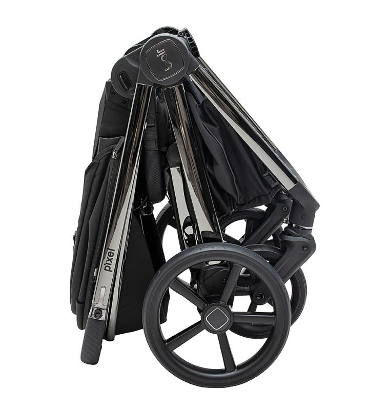 Коляска 2 в 1 Bair Pixel Chrome PC-01 black rock
