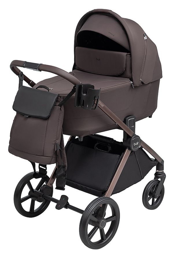Коляска 2 в 1 Bair Pixel Chrome Eco PC-06 velvet chocolate