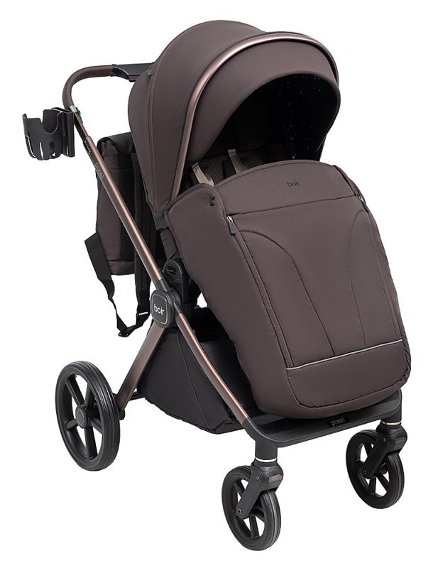Коляска 2 в 1 Bair Pixel Chrome Eco PC-06 velvet chocolate
