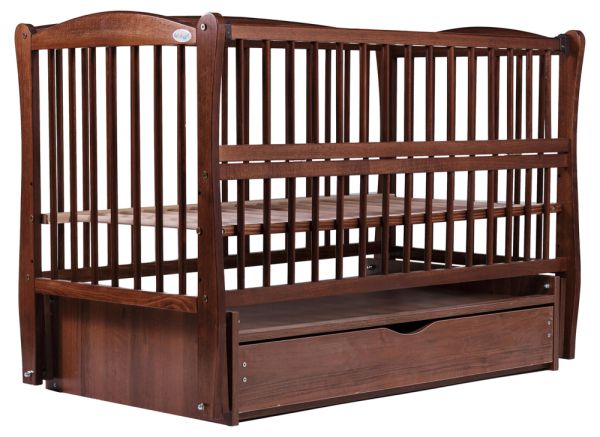 Кровать Babyroom Елит резьба маятник, ящик, откидной бок DER-7  бук орех Кровать Babyroom Елит резьба маятник, ящик, откидной бок DER-7  бук орех