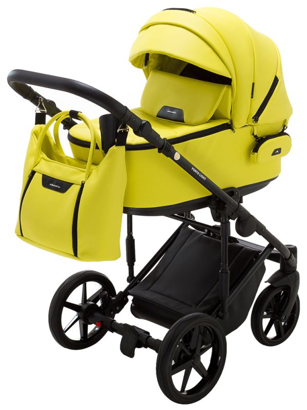 Коляска 2 в 1 Adamex Porto Light ECO кожа 100% SA-22 желтый Коляска 2 в 1 Adamex Porto Light ECO кожа 100% SA-22 желтый