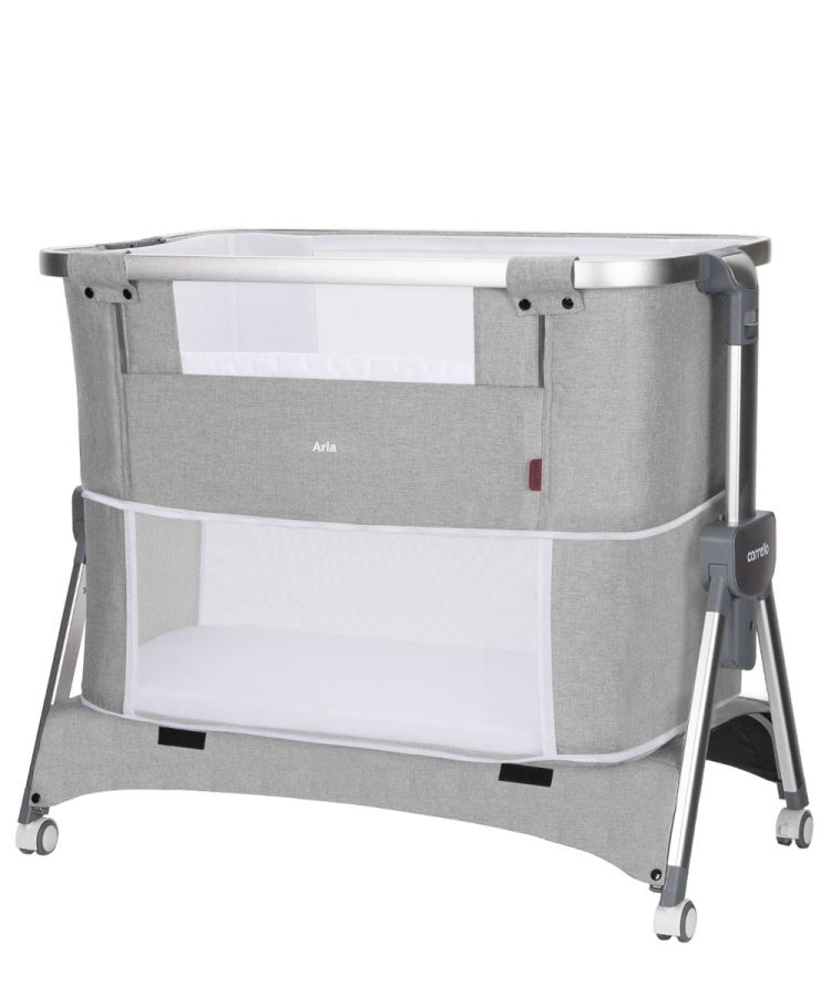 Приставне ліжечко-манеж CARRELLO Aria CRL-16401 Silver Grey