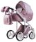 Коляска 2 в 1 Adamex Luciano jeans Q220 розовый (лён) - светло-розовый (узор)