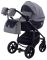 Коляска 2 в 1 Adamex Hybryd Plus BR281 черный кожа (мрамор) - серый