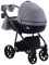 Коляска 2 в 1 Adamex Hybryd Plus BR281 черный кожа (мрамор) - серый