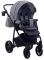 Коляска 2 в 1 Adamex Hybryd Plus BR281 черный кожа (мрамор) - серый