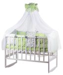 Дитяча постільна білизна Babyroom Bortiki lux-08 stars салатовий - білий