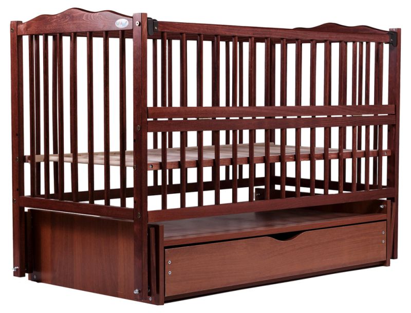 Кровать Babyroom Радуга маятник, ящик, откидной бок DVMYO-3  бук тик