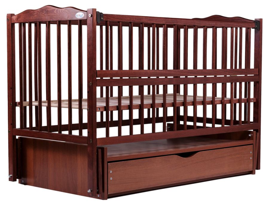 Кровать Babyroom Радуга маятник, ящик, откидной бок DVMYO-3  бук тик