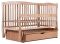 Кровать Babyroom Елит резьба маятник, ящик, откидной бок DER-7  бук светлый (натуральный)