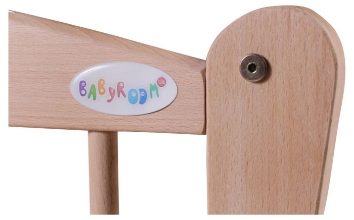 Кровать Babyroom Елит резьба маятник, ящик, откидной бок DER-7  бук светлый (натуральный)