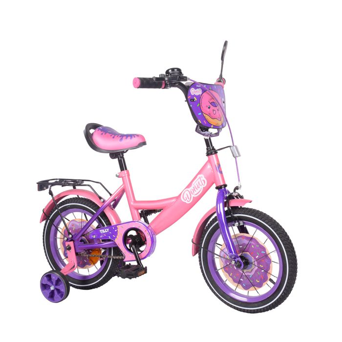 Велосипед TILLY Donut 14" T-214214/1 pink+purple /1/