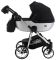 Коляска 2 в 1 Adamex Hybryd Plus Polar (Chrome) BR615 черный (серебристый люрекс)- серебро кожа (выдавленная точка)