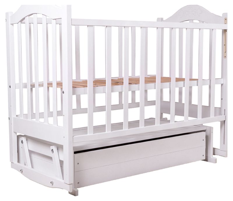 Ліжко Babyroom Діна D301 маятник, ящик біле