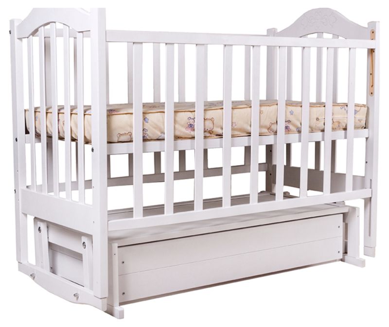 Ліжко Babyroom Діна D301 маятник, ящик біле