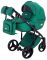 Коляска 2 в 1 Adamex Luciano шкіра 100% Q117 зелений (смарагд) перламутр
