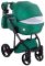 Коляска 2 в 1 Adamex Luciano шкіра 100% Q117 зелений (смарагд) перламутр