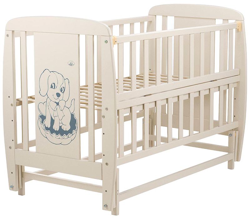 Кровать Babyroom Собачка маятник, откидной бок DSMO-02  бук слоновая кость