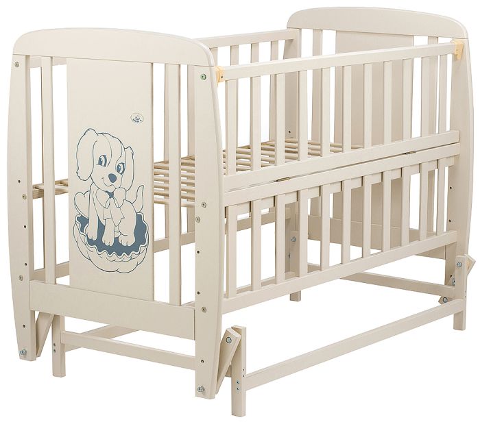 Кровать Babyroom Собачка маятник, откидной бок DSMO-02  бук слоновая кость