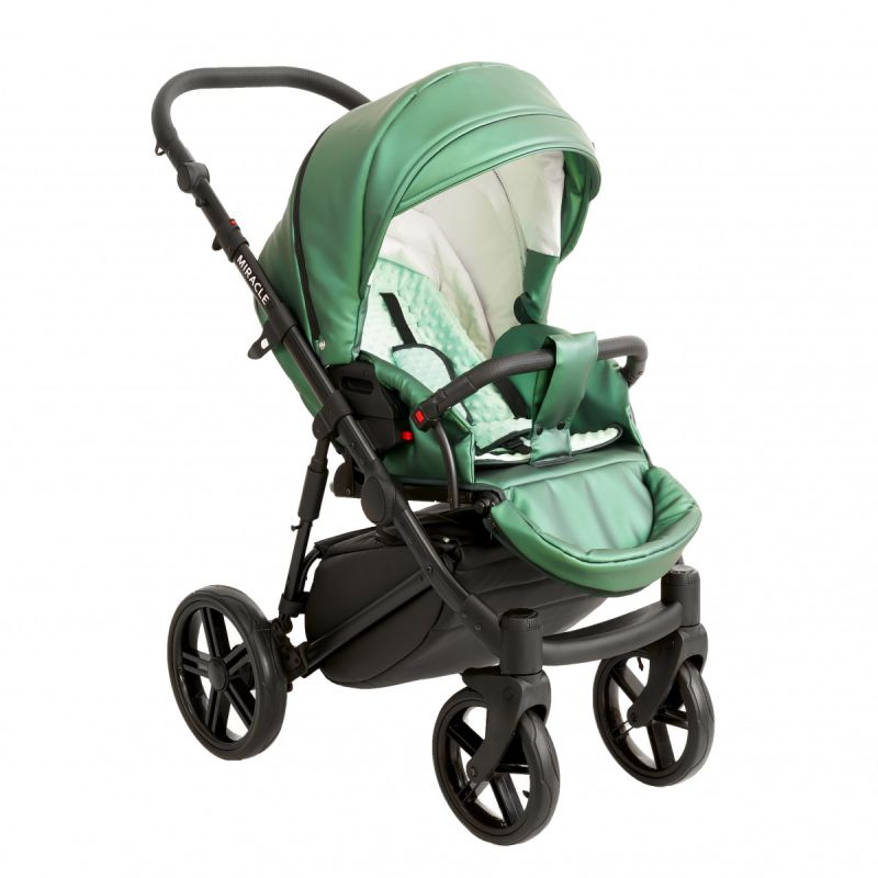 Коляска 2 в 1 Broco Miracle Black (green, зелений)