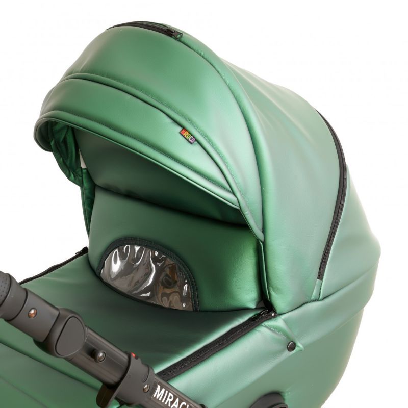 Коляска 2 в 1 Broco Miracle Black (green, зелений)