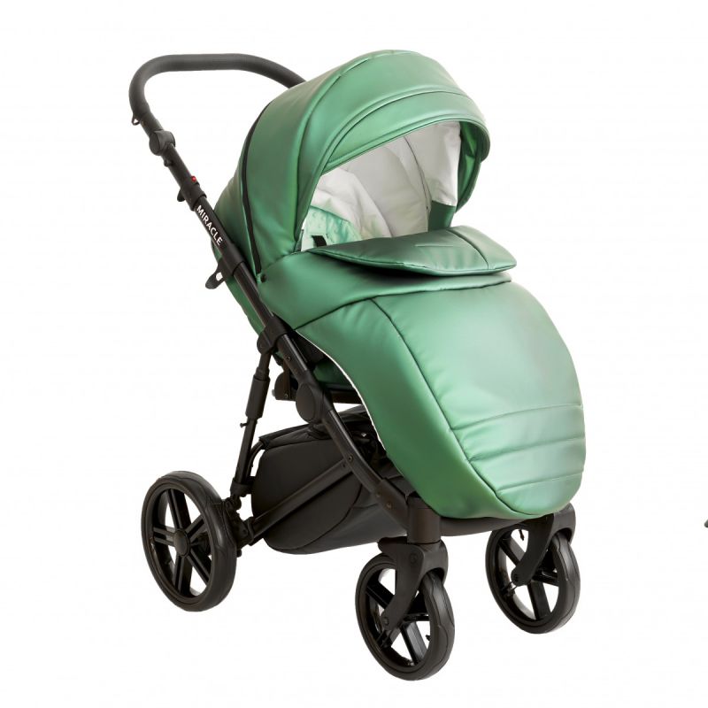 Коляска 2 в 1 Broco Miracle Black (green, зелений)