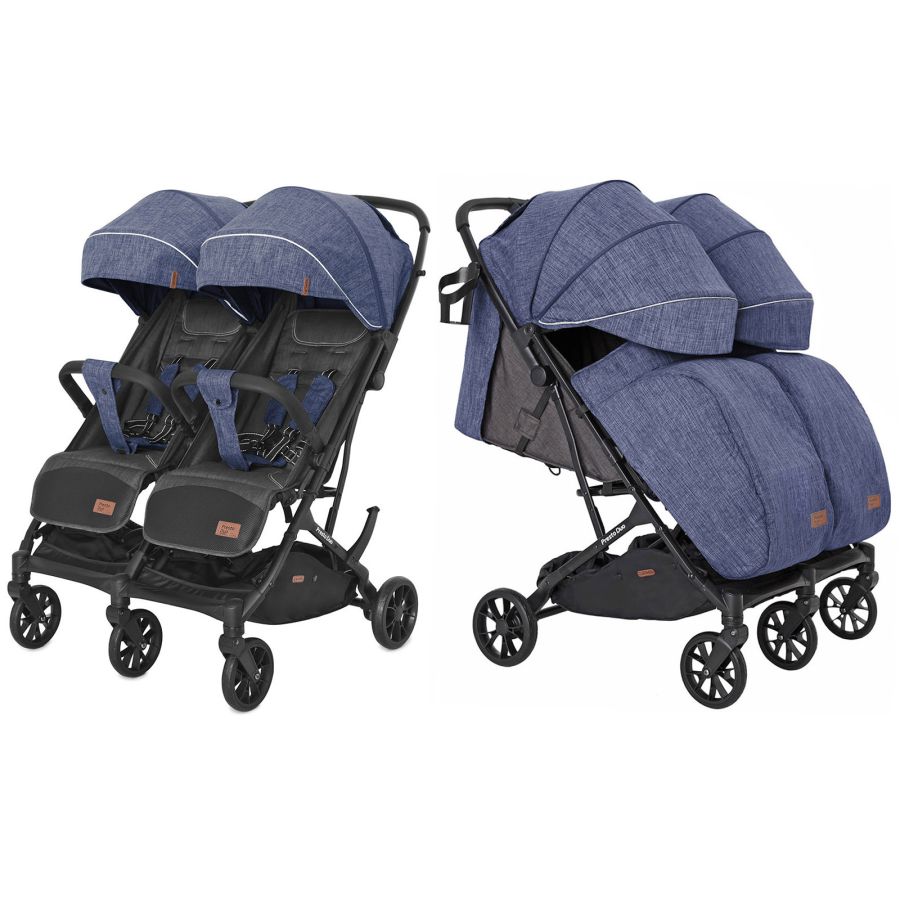 Коляска прогулянкова для двійні CARRELLO Presto Duo CRL-5506 Oxford Blue + дощовик