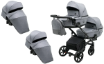Коляска 2 в 1 для двійні Bair Kiwi DUO Soft BKP-218 сірий