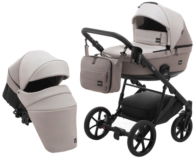 Коляска 2 в 1 Bair Kiwi кожа 100% BK-14/13 беж - капучино