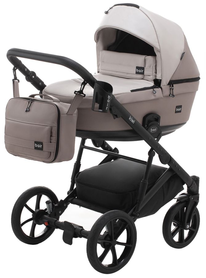 Коляска 2 в 1 Bair Kiwi кожа 100% BK-14/13 беж - капучино