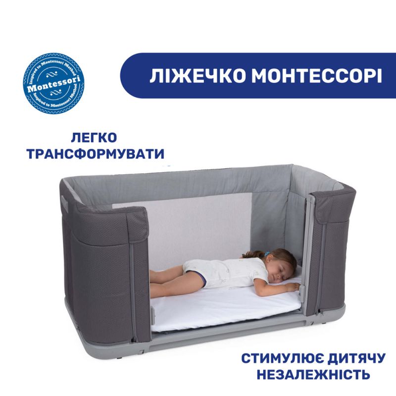 Приставная кроватка Chicco Next2Me Forever Moon Grey