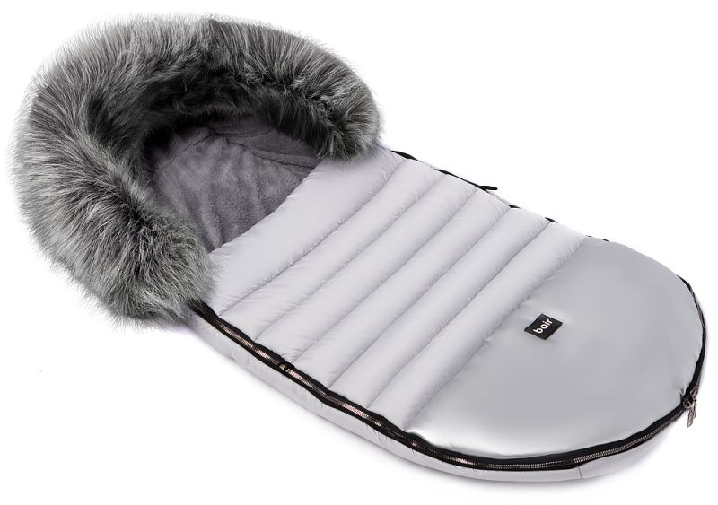 Зимовий конверт Bair Polar premium сірий - срібло шкіра