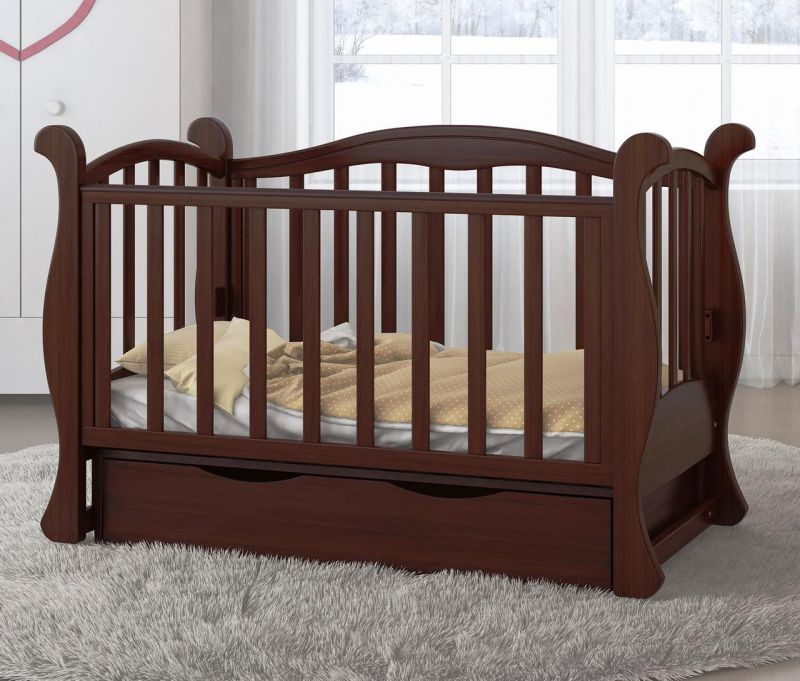 Детская кроватка - диван Angelo Lux - 6 тёмный орех