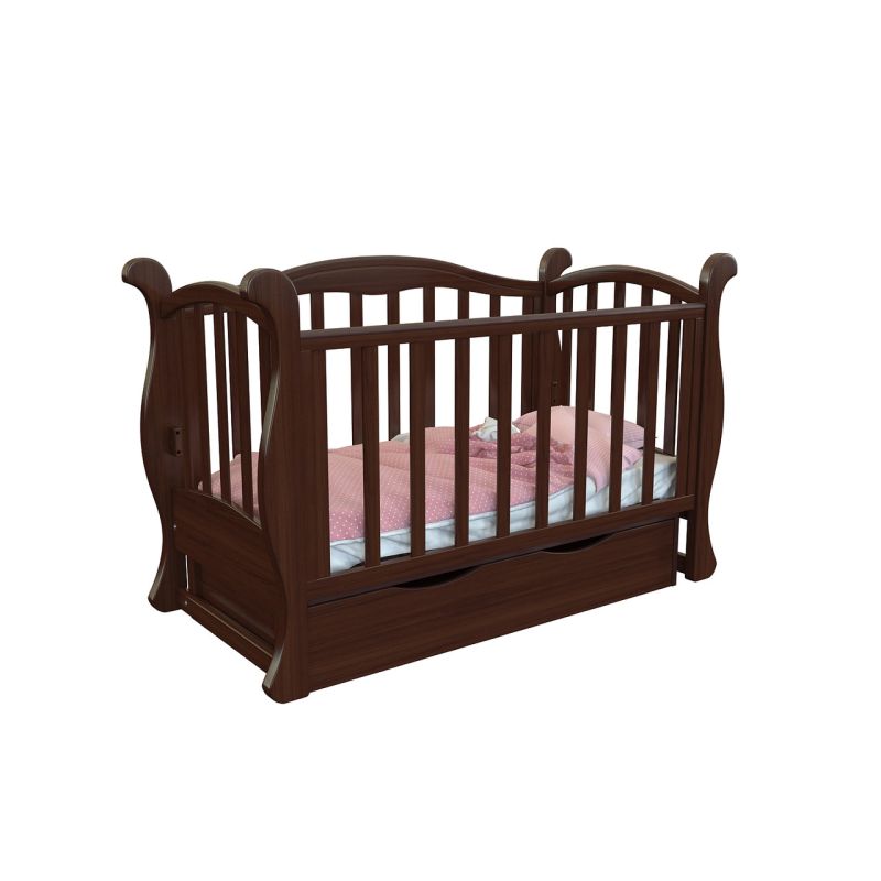 Детская кроватка - диван Angelo Lux - 6 тёмный орех