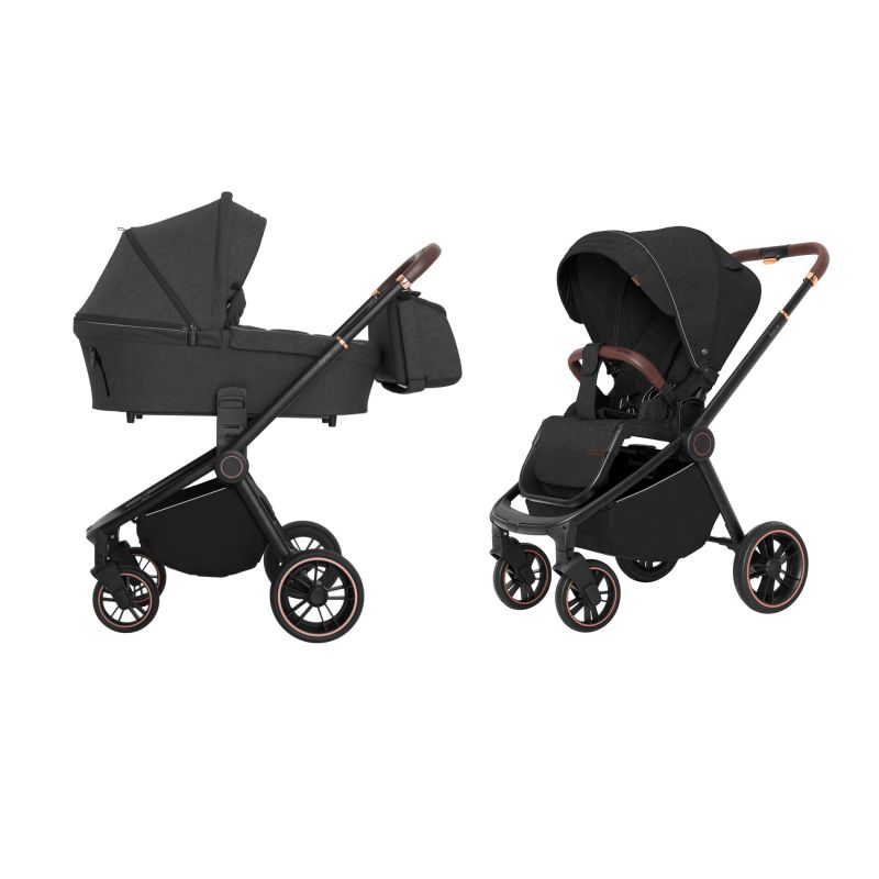 Коляска 2 в 1 CARRELLO Epica CRL-8510/1 Space Black +дождевик черная рама