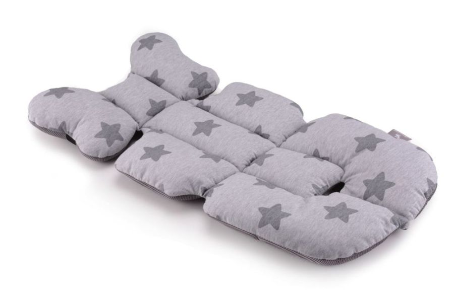 Матрац в коляску та автокрісло Cottonmoose Air 828/28/99 gray star cotton jersey siatka szara
