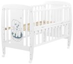 Ліжко Babyroom Собачка відкидний бік, колеса DSO-01 бук білий