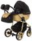 Коляска 2 в 1 Adamex Hybryd Plus Polar (Gold) BR619 черный (золотой люрекс) - золотая кожа