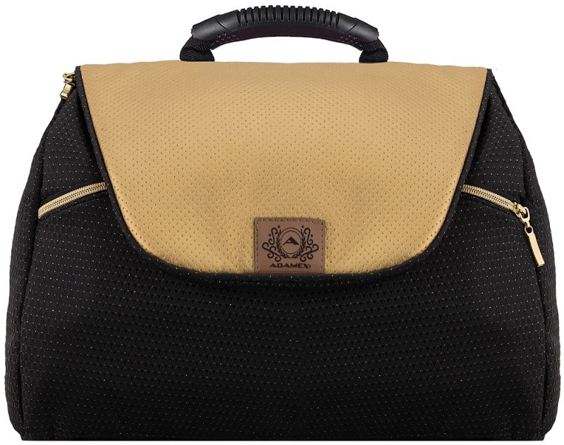 Коляска 2 в 1 Adamex Hybryd Plus Polar (Gold) BR619 черный (золотой люрекс) - золотая кожа