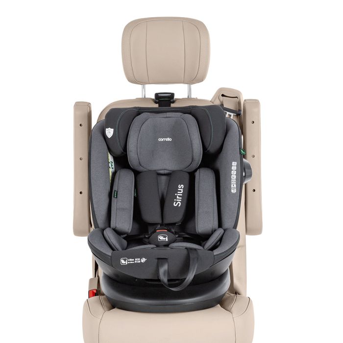 Автокресло CARRELLO Sirius CRL-8808 Absolute Black i-Size 40-150см ISOFIX, поворот