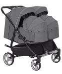 Коляска 2 в 1 для двойни CARRELLO Connect CRL-5502/1 Rock Gray c переноской +дождевик