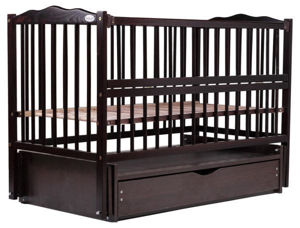 Ліжко Babyroom Веселка маятник, ящик, відкидний бік DVMYO-3 бук венге