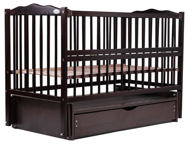 Ліжко Babyroom Веселка маятник, ящик, відкидний бік DVMYO-3 бук венге
