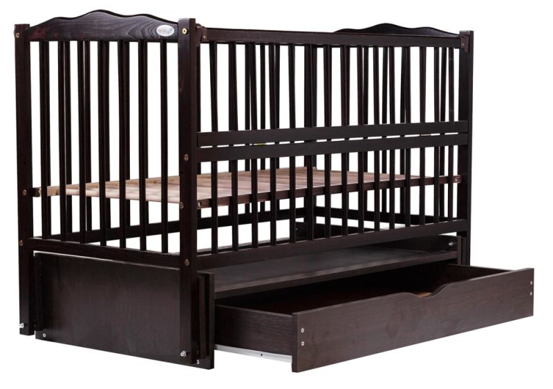 Ліжко Babyroom Веселка маятник, ящик, відкидний бік DVMYO-3 бук венге