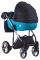 Коляска 2 в 1 Adamex Luciano Polar (Graphite) Y827 синій (шкіра) - чорний