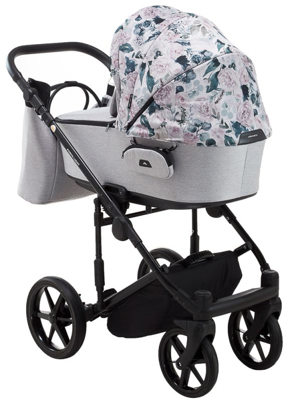 Коляска 2 в 1 Adamex Porto Light Flowers 12 серый (разноцветные цветы)