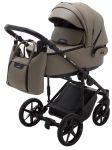 Коляска 2 в 1 Adamex Porto Light ECO кожа 100% SA-9 тёмный капучино