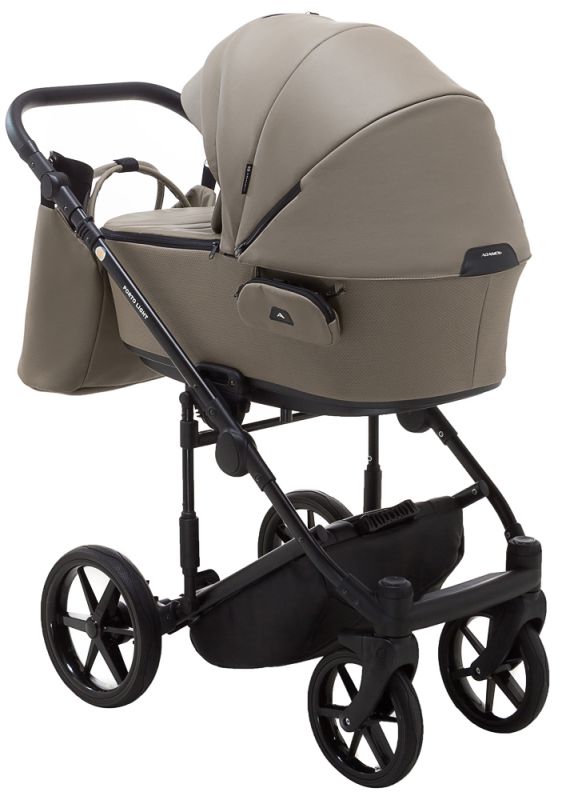 Коляска 2 в 1 Adamex Porto Light ECO кожа 100% SA-9 тёмный капучино
